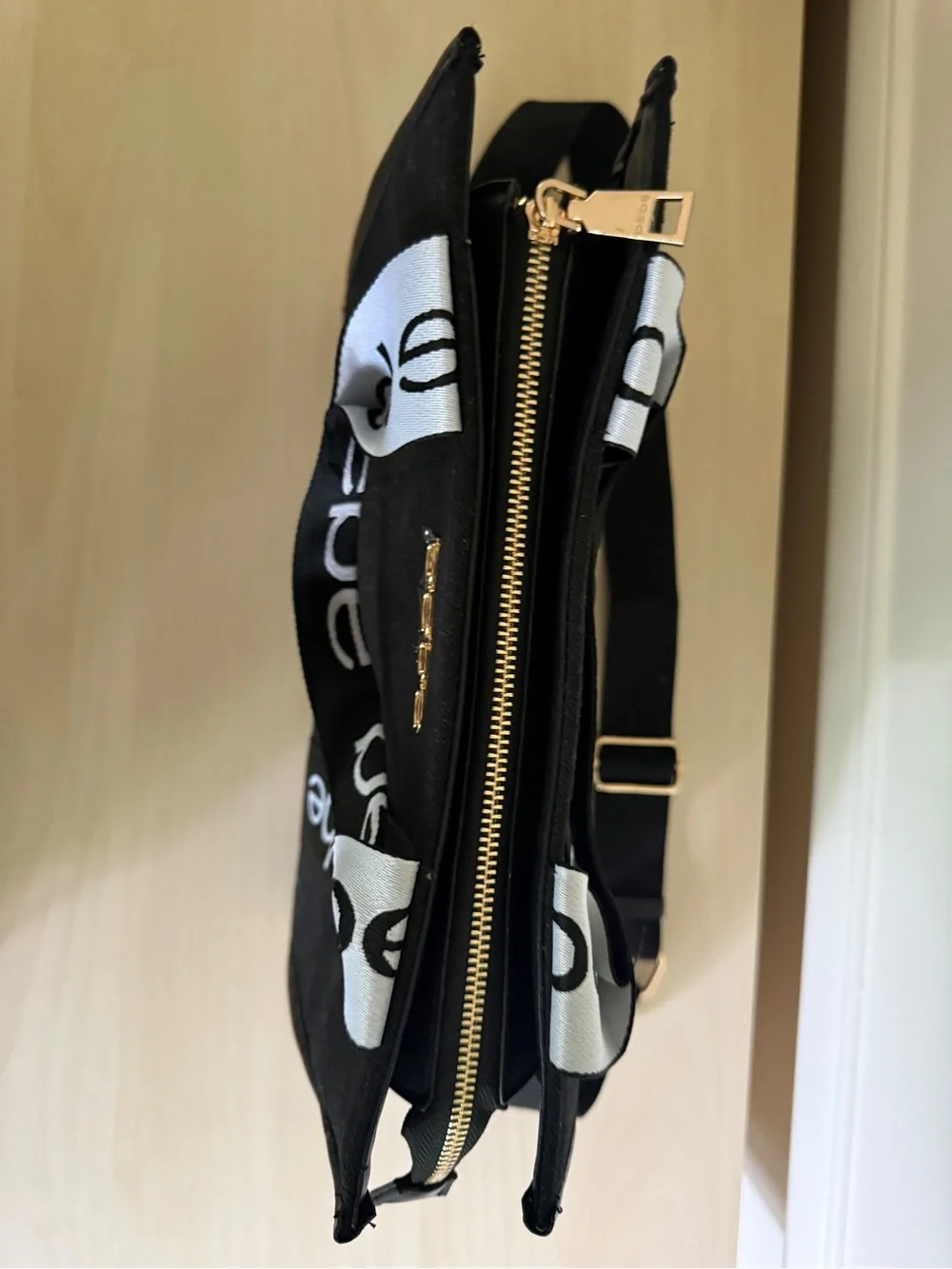 BEBE Hana Satchel Canvas Logo Double Handle Satchel Crossbody Zip Top Purse NEW